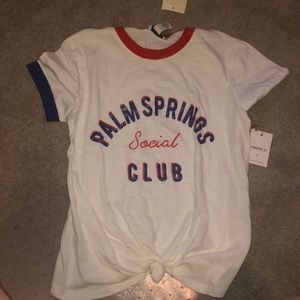 red white and blue forever 21 short sleeve top